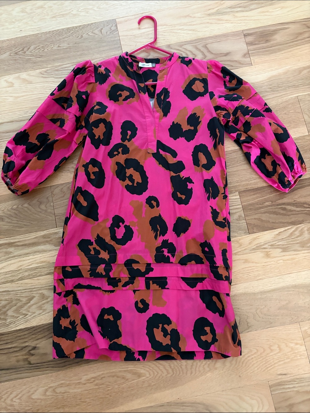 Vibrant Pink Leopard Print Mini Dress